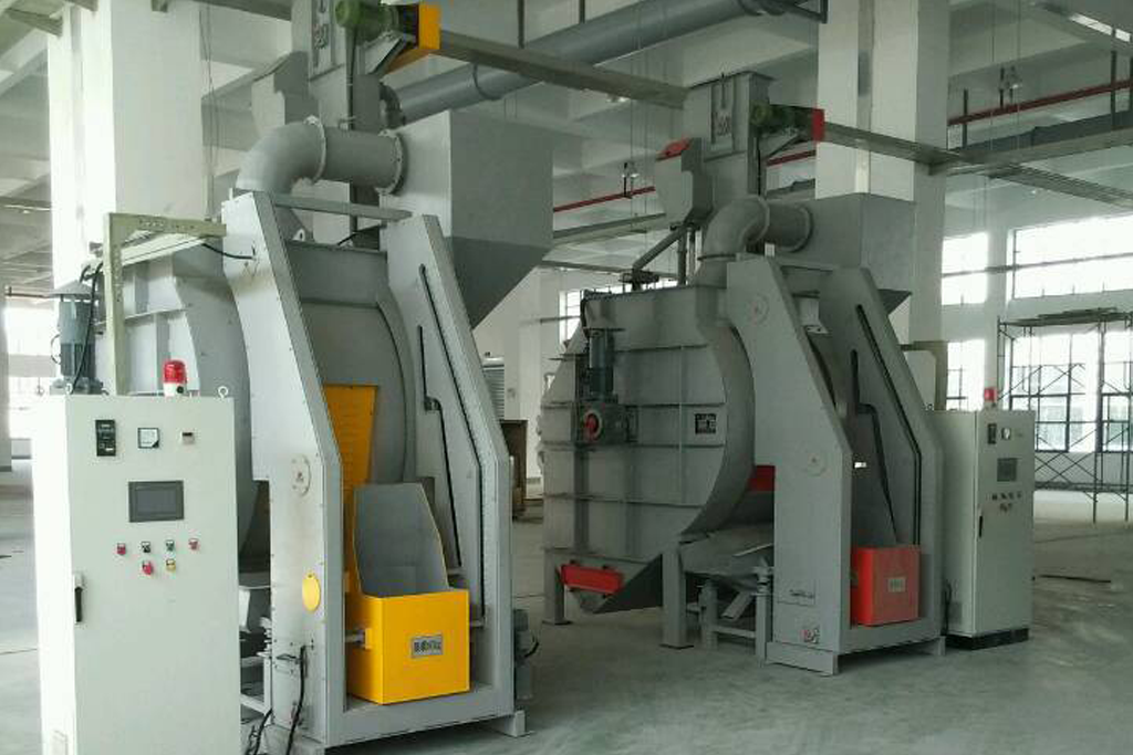 Rotary drum shot blast descaling machine