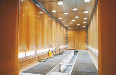 Polyurethane lining protection for blast room1