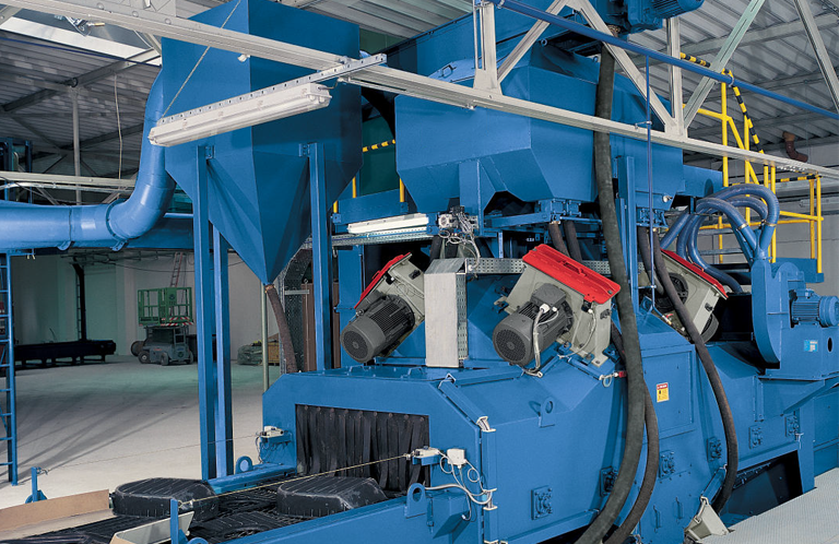 wire-mesh-conveyor-wheel-blasting-machine