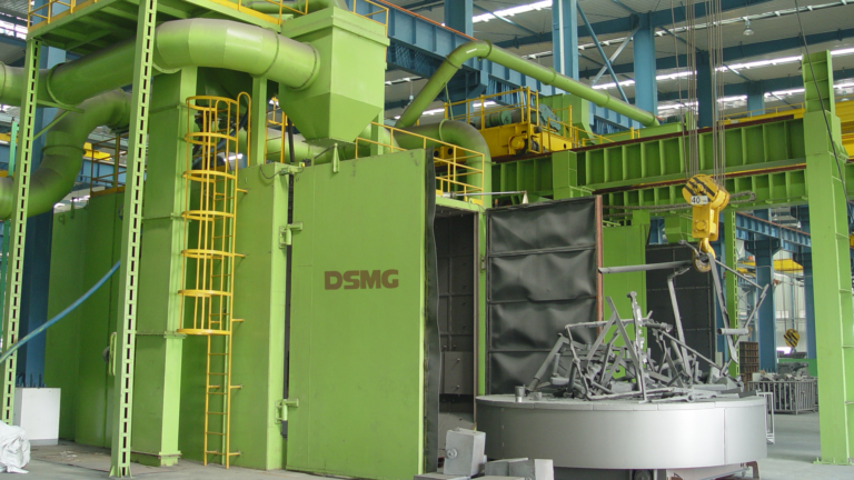 Bogie table work car shot blasting machine1